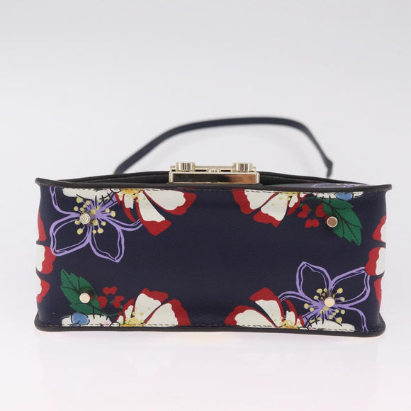 Furla Metropolis Chain Furla x Hello Kitty Bag Leather Navy Gold Auth ar14454M