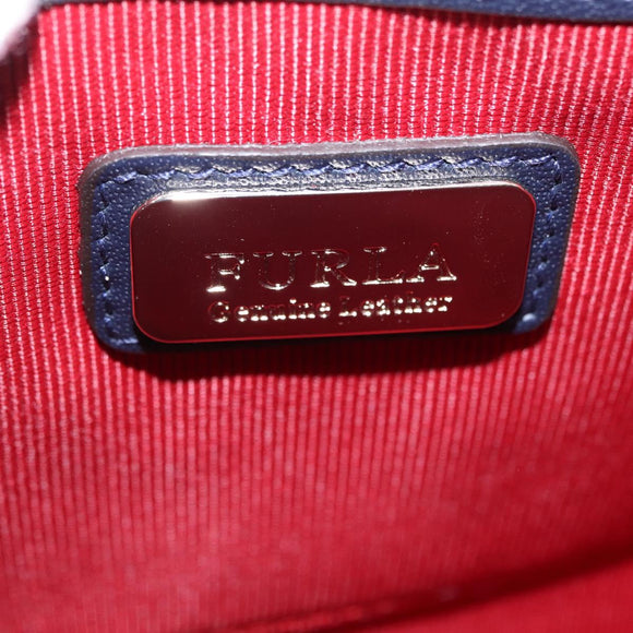Furla Metropolis Chain Furla x Hello Kitty Bag Leather Navy Gold Auth ar14454M