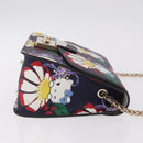 Furla Metropolis Chain Furla x Hello Kitty Bag Leather Navy Gold Auth ar14454M-4