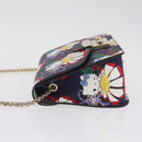 Furla Metropolis Chain Furla x Hello Kitty Bag Leather Navy Gold Auth ar14454M-5