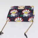Furla Metropolis Chain Furla x Hello Kitty Bag Leather Navy Gold Auth ar14454M-6