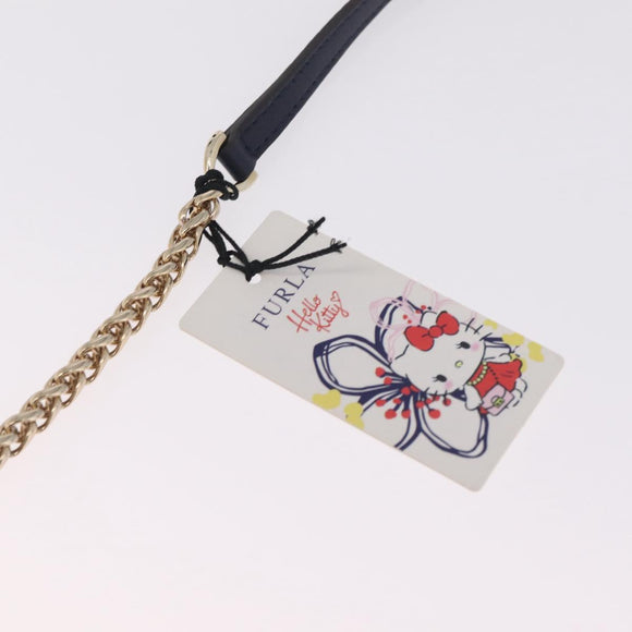 Furla Metropolis Chain Furla x Hello Kitty Bag Leather Navy Gold Auth ar14454M