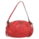 Chloe Shoulder Bag Leather 2way Red Gold Auth ar14458-1