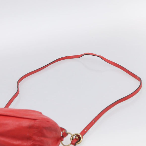 Chloe Shoulder Bag Leather 2way Red Gold Auth ar14458