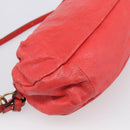 Chloe Shoulder Bag Leather 2way Red Gold Auth ar14458-13