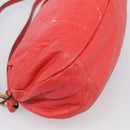 Chloe Shoulder Bag Leather 2way Red Gold Auth ar14458-15