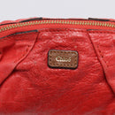 Chloe Shoulder Bag Leather 2way Red Gold Auth ar14458-17