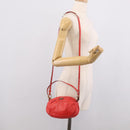 Chloe Shoulder Bag Leather 2way Red Gold Auth ar14458-23