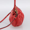 Chloe Shoulder Bag Leather 2way Red Gold Auth ar14458-4