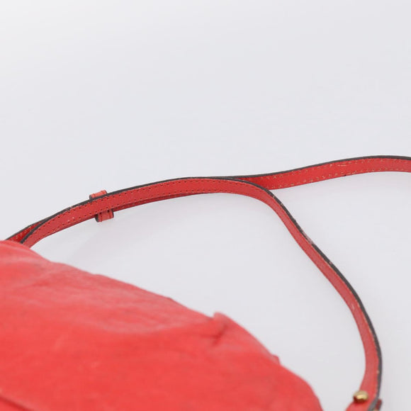 Chloe Shoulder Bag Leather 2way Red Gold Auth ar14458