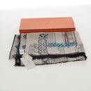 HERMES Stole Cashmere ”Colliers de Imprimeur” Beige Auth ar14469M-21
