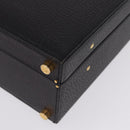 LOEWE Attache Case Briefcase Leather Black Gold Auth ar14470-11