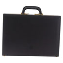 LOEWE Attache Case Briefcase Leather Black Gold Auth ar14470-2