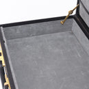 LOEWE Attache Case Briefcase Leather Black Gold Auth ar14470-21