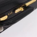 LOEWE Attache Case Briefcase Leather Black Gold Auth ar14470-7