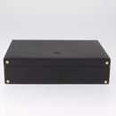 LOEWE Attache Case Briefcase Leather Black Gold Auth ar14470-9