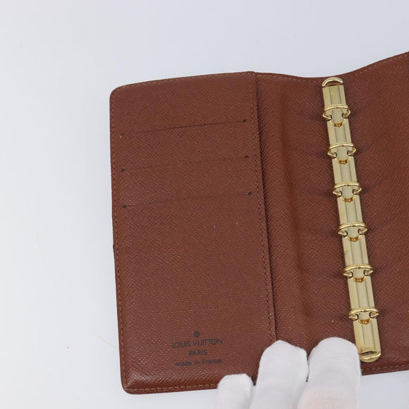 LOUIS VUITTON Monogram Agenda PM Day Planner Cover R20005 LV Auth ar14472