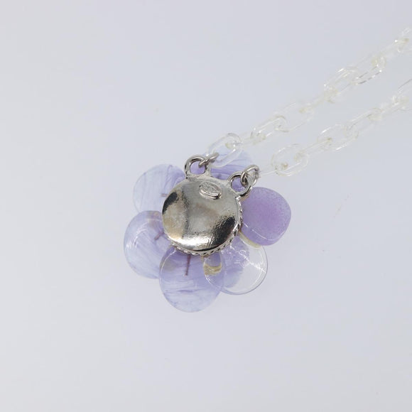 CHANEL Camelia Necklace plastic Clear CC Auth ar14476V