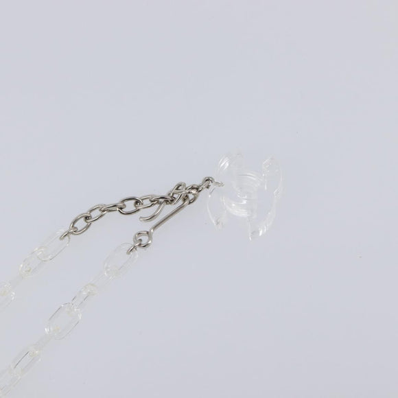 CHANEL Camelia Necklace plastic Clear CC Auth ar14476V