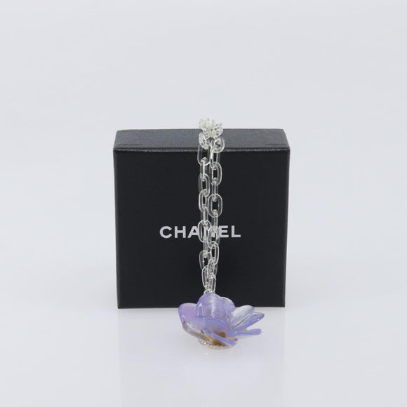 CHANEL Camelia Necklace plastic Clear CC Auth ar14476V