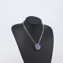 CHANEL Camelia Necklace plastic Clear CC Auth ar14476V-17