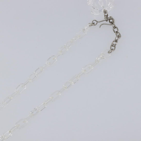 CHANEL Camelia Necklace plastic Clear CC Auth ar14476V