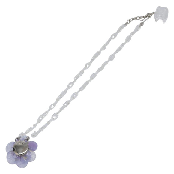 CHANEL Camelia Necklace plastic Clear CC Auth ar14476V