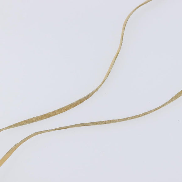CHANEL Camelia Necklace Leather Beige CC Auth ar14477