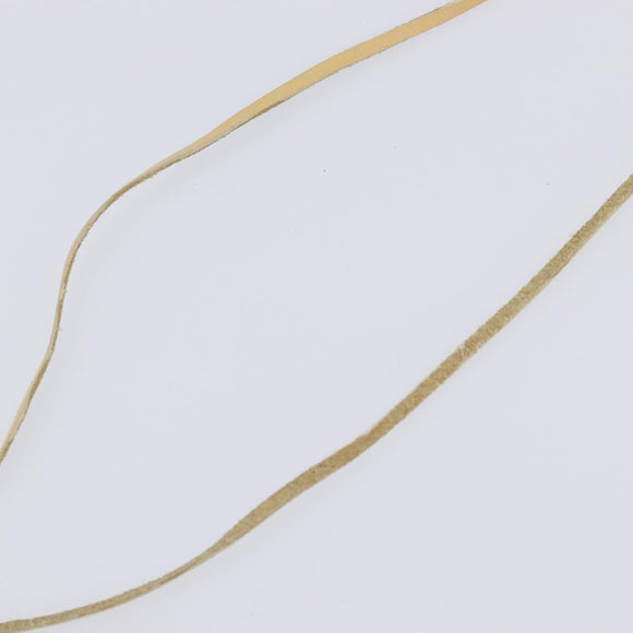 CHANEL Camelia Necklace Leather Beige CC Auth ar14477