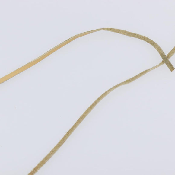 CHANEL Camelia Necklace Leather Beige CC Auth ar14477