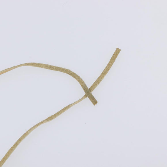 CHANEL Camelia Necklace Leather Beige CC Auth ar14477