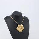 CHANEL Camelia Necklace Leather Beige CC Auth ar14477-17