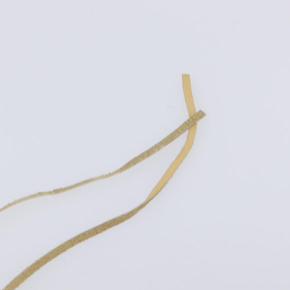 CHANEL Camelia Necklace Leather Beige CC Auth ar14477