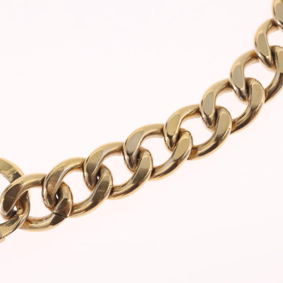 CHANEL Rhinestone Necklace metal Gold CC Auth ar14478M