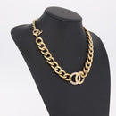 CHANEL Rhinestone Necklace metal Gold CC Auth ar14478M-19