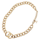 CHANEL Rhinestone Necklace metal Gold CC Auth ar14478M-9