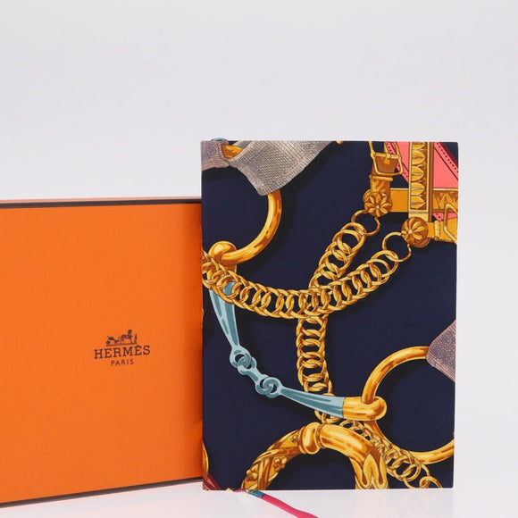 HERMES Kavalcadur Note Silk Navy Auth ar14479M