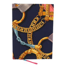 HERMES Kavalcadur Note Silk Navy Auth ar14479M-2