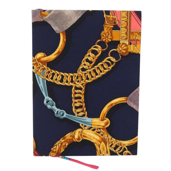 HERMES Kavalcadur Note Silk Navy Auth ar14479M