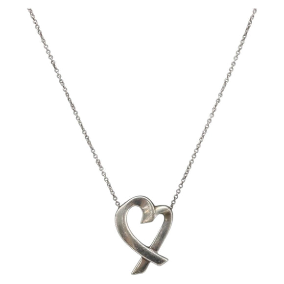 Tiffany & Co. Loving Heart Necklace Ag925 Silver Auth ar14480
