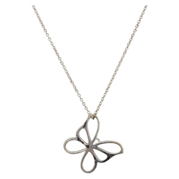 Tiffany & Co. Villa Flower Necklace Ag925 Silver Auth ar14484