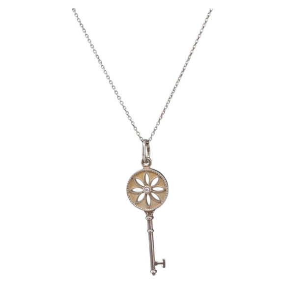 Tiffany & Co. Daisy Key Necklace Ag925 Silver Auth ar14490