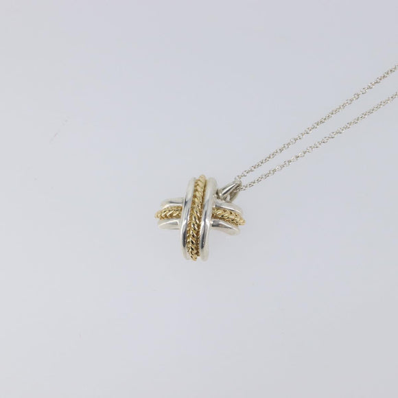 Tiffany & Co. Cross Combination Necklace Ag925 Silver Auth ar14495M