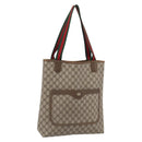GUCCI GG Supreme Web Sherry Line Tote Bag PVC Beige Gold 39 02 003 Auth ar14510-1