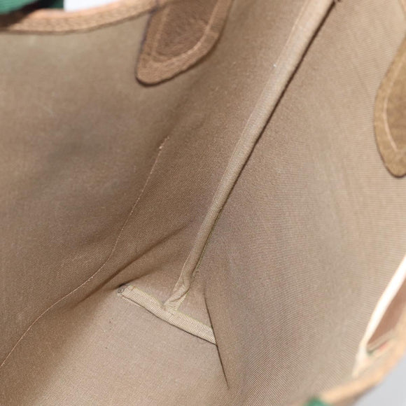 GUCCI GG Supreme Web Sherry Line Tote Bag PVC Beige Gold 39 02 003 Auth ar14510