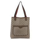 GUCCI GG Supreme Web Sherry Line Tote Bag PVC Beige Gold 39 02 003 Auth ar14510-2