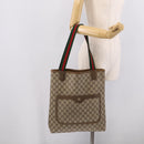 GUCCI GG Supreme Web Sherry Line Tote Bag PVC Beige Gold 39 02 003 Auth ar14510-21