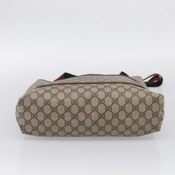GUCCI GG Supreme Web Sherry Line Tote Bag PVC Beige Gold 39 02 003 Auth ar14510