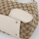 GUCCI GG Canvas Web Sherry Line Tote Bag Beige Gold 163805 Auth ar14529V-10