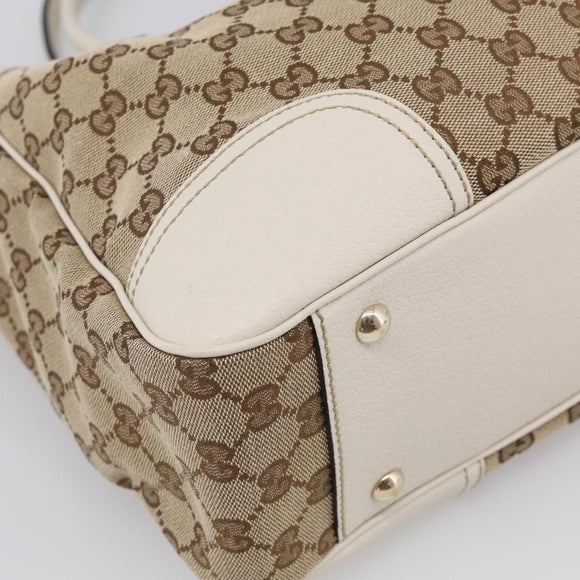 GUCCI GG Canvas Web Sherry Line Tote Bag Beige Gold 163805 Auth ar14529V